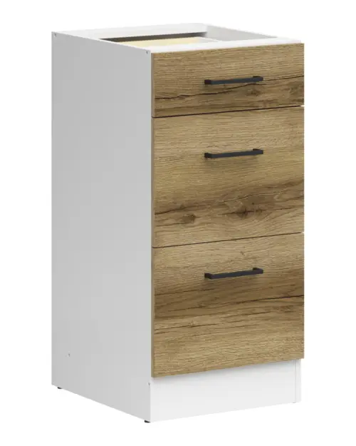 Mueble de cocina bajo Junona Line 40 cm con cajones sin encimera roble delano claro