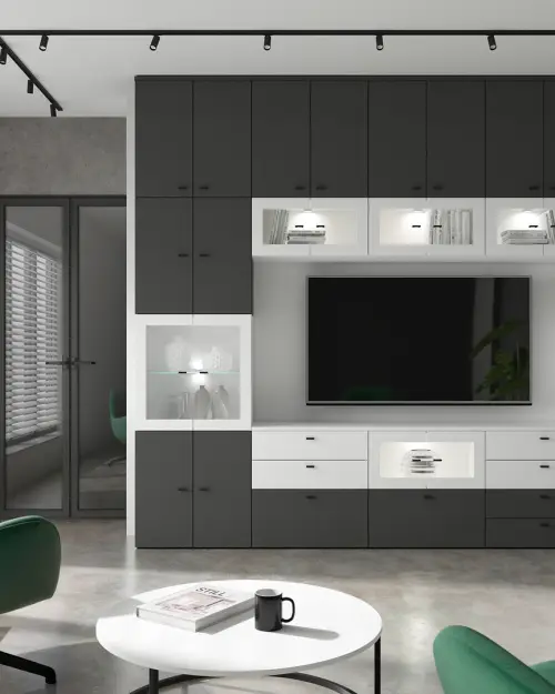 Vitrina System 64 de 2 puertas blanca