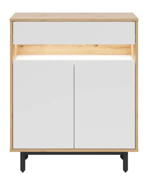 Cómoda Gap 90 cm con 2 puertas y un cajón roble artisan/blanco