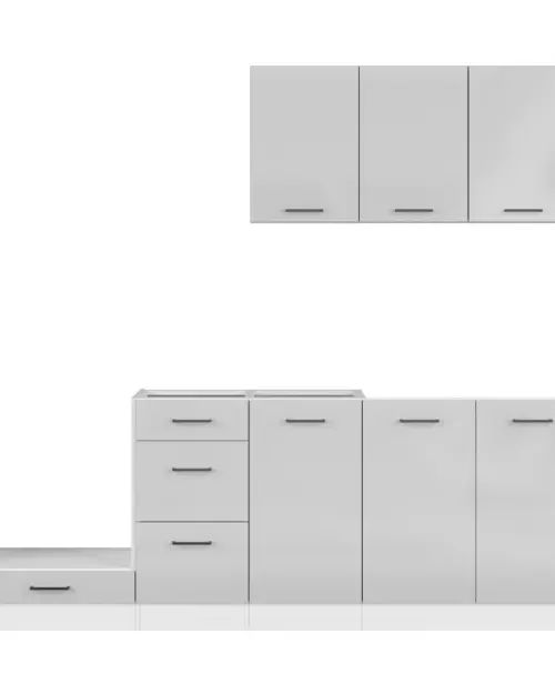 Zestaw kuchenny Junona Line 300 cm jasnoszary połysk