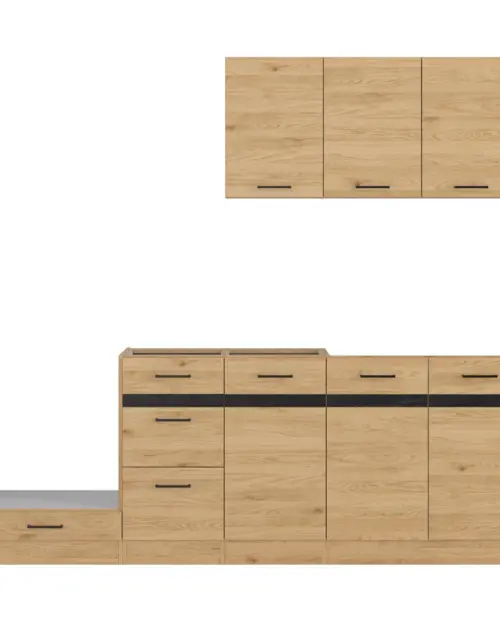 Conjunto de cocina Junona Line 300 cm roble bernstein