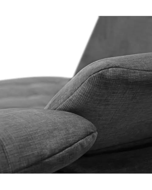 Sofá rinconera izquierdo Aragon extensible con reposacabezas y asiento regulables gris