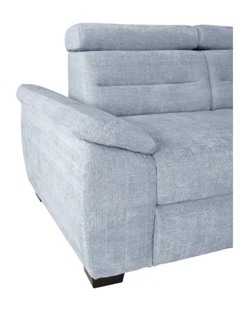 Угловой диван правосторонний Aguda раскладной с ящиком синий