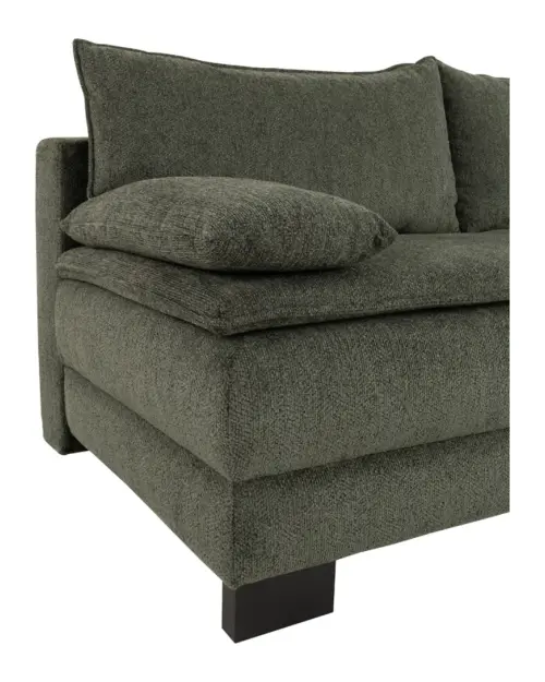 Three-seater Lindon sofa bed with storage green chenille