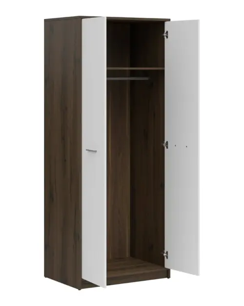 Armario de dos puertas Nepo Plus 80 cm roble noble/blanco