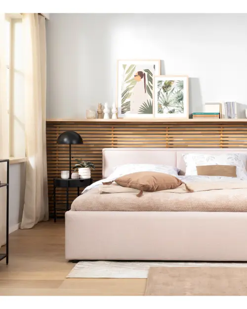 Cama tapizada Nedin 160x200 beige