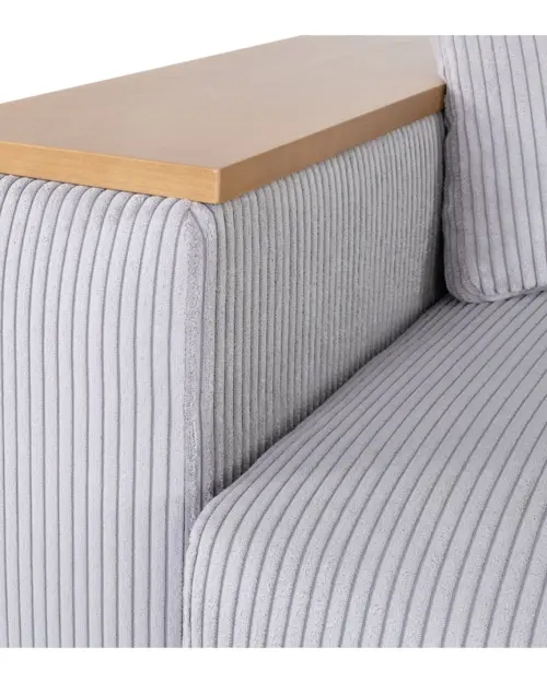 Sofá de tres plazas Peter cama con arcón de pana gris