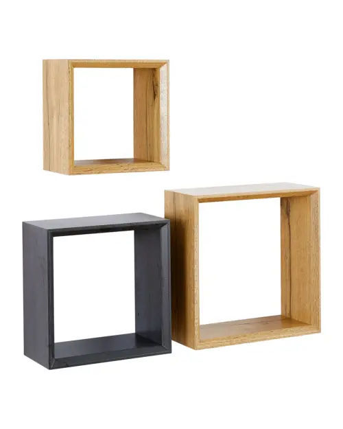 Полка настенная Ricky набор из 3 штук дуб вотан/антрацит