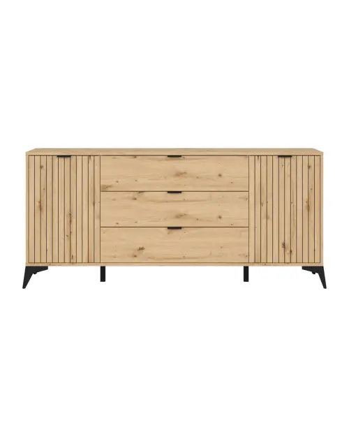 Cómoda Lamea 180 cm con 2 puertas y 3 cajones roble artisan