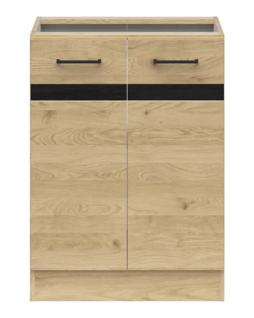 Mueble bajo de cocina Junona Line 60 cm con 2 puertas roble bernstein