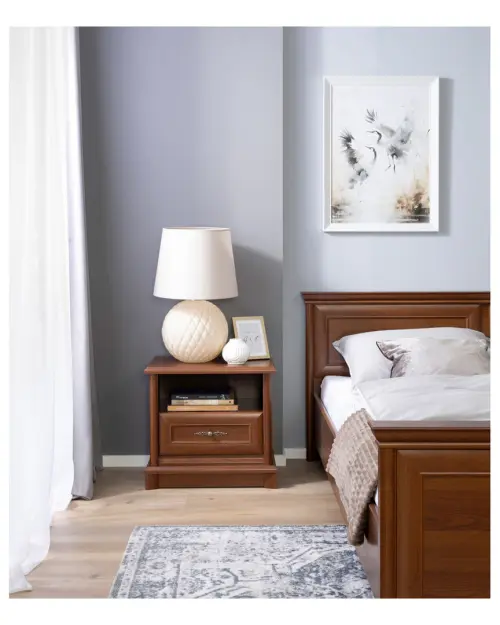 Mesita de noche Kent 56 cm con cajón castaño