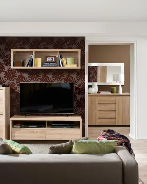 Тумба RTV Kaspian 143 см з 2 шухлядами та полицею дуб сонома