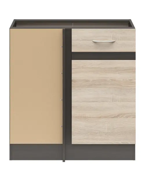 Mueble de cocina bajo de rincón Junona Line izquierdo roble sonoma esquinero 100x60 cm