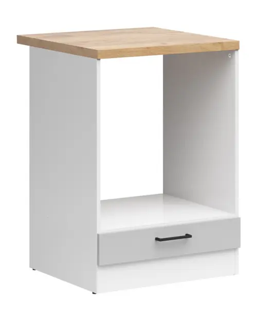 Mueble de cocina para horno encastrable Junona Line 60 cm gris claro brillo con encimera