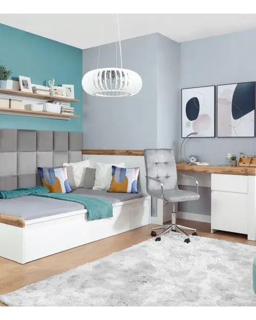 Estantería Holten 98 cm con puertas y 4 estantes blanca