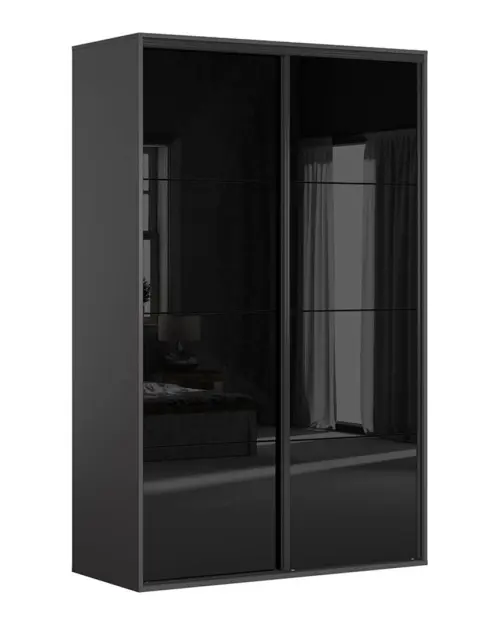 Шафа-купе Flex 150 см графіт/чорний глянець