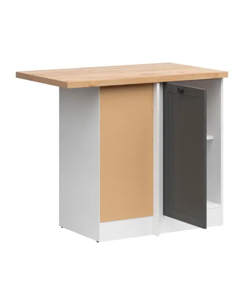 Szafka kuchenna dolna narożna Junona Line lewa grafit z blatem zajmuje narożnik 100x60 cm