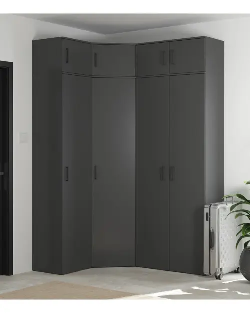 Estantería de esquina MultiDo 71,5x71,5 cm con puertas atelier claro