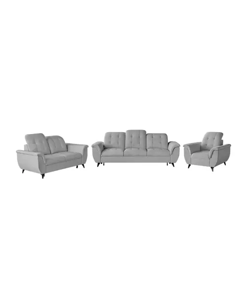Three-seater Doria velvet sofa bed grey
