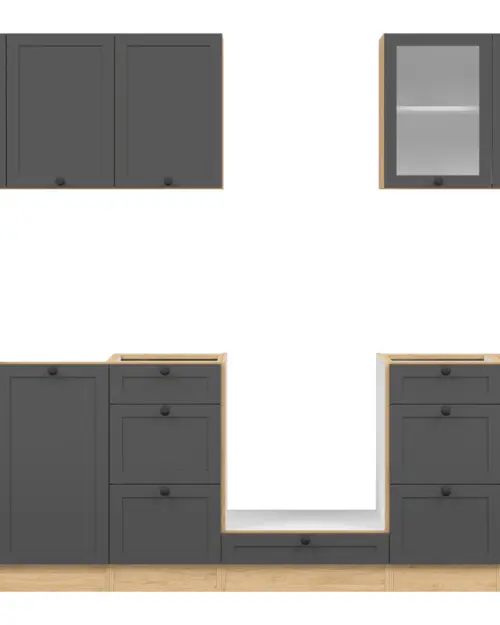 Conjunto de cocina Junona Line 260 cm grafito