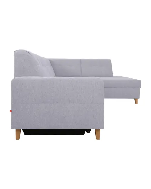 Sofá rinconera derecho Lars con función cama y arcón gris