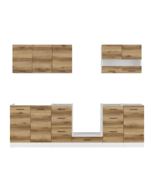 Conjunto de cocina Junona Line 260 cm roble delano claro