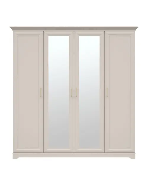 Armario de cuatro puertas Anga 210 cm con espejo cachemira