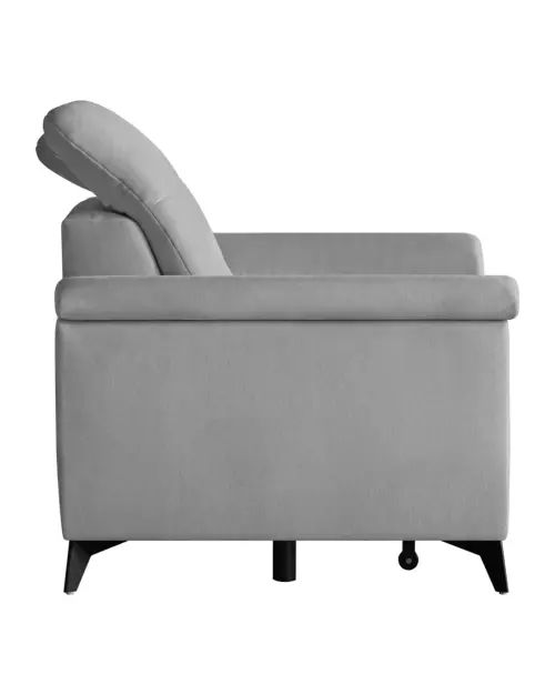 Three-seater Doria velvet sofa bed grey