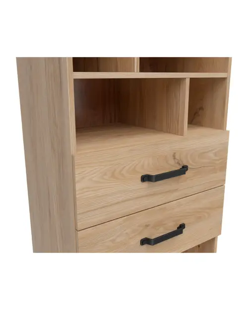 Estantería Lara 60 m con 2 cajones y 5 estantes fresno belarus