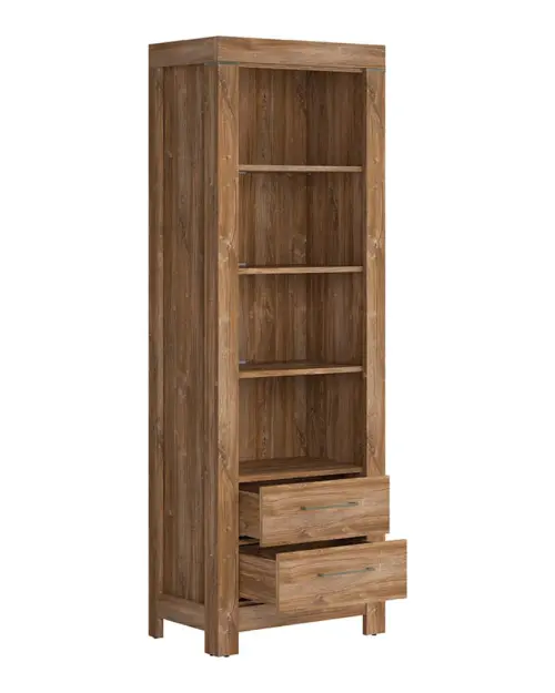 Estantería Gent 68 cm con 2 cajones y 4 estantes roble stirling